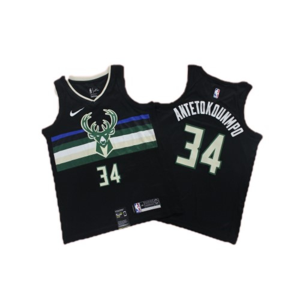 Men's Milwaukee Bucks Giannis Antetokounmpo #34 Black 2020 Swingman Jersey - Statement Edition-Pro Kit Vault | Brand New 26/27 Sports Jerseys